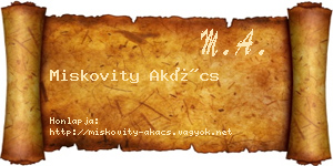 Miskovity Akács névjegykártya